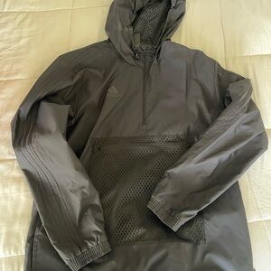 Adidas Men's Charcoal Hooded Windbreaker